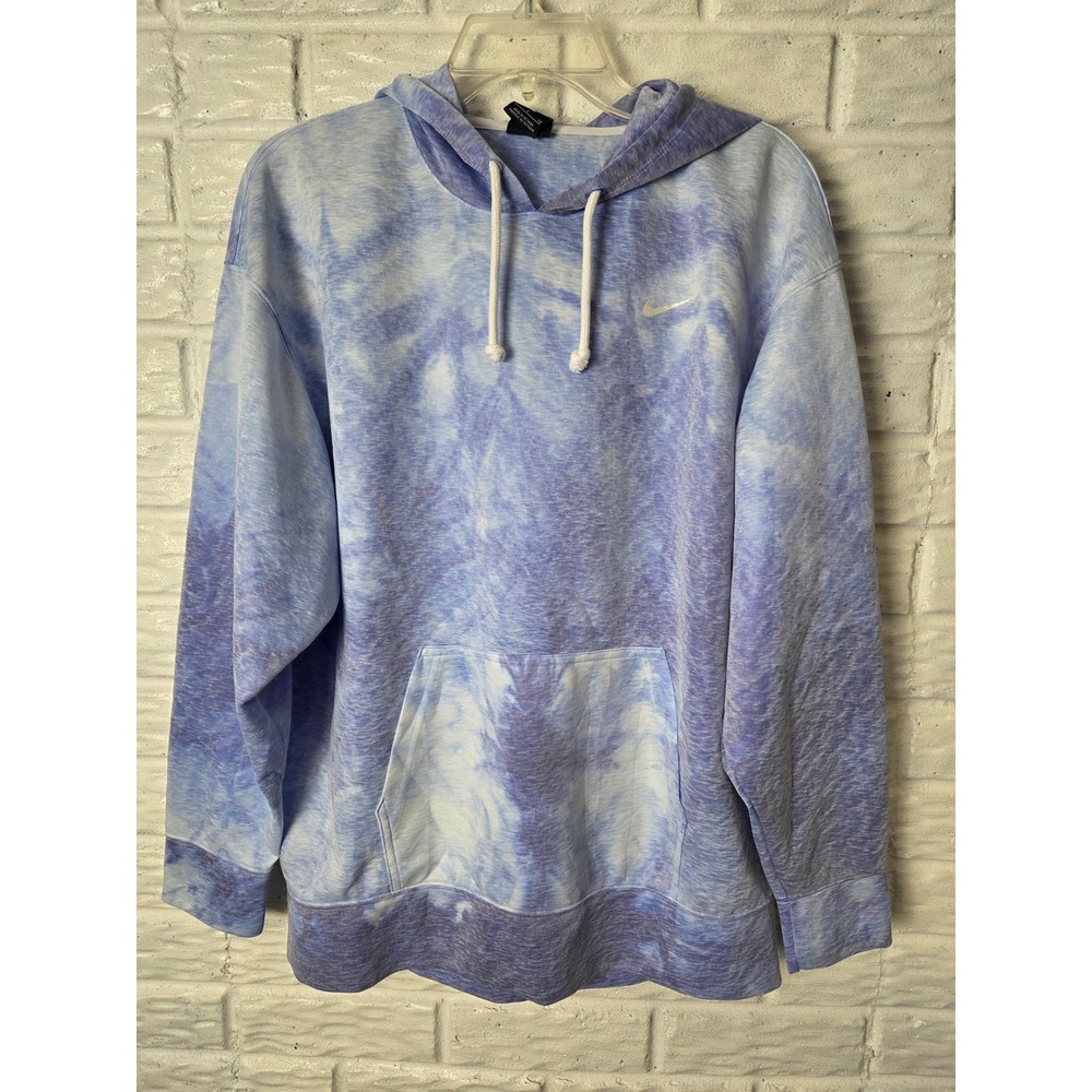 NIKE Dri Fit Pullover Hoodie Women's size Small Watercolor Oversized Poly blend